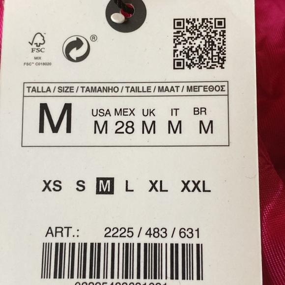 NWT. Zara Fuchsia Viscose Belted Tuxedo Jacket. Size M. - Picture 6 of 8